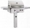 24NGT-00SP T Series In-Ground Post Mount Natural Gas Grill with 32 000 BTU's 432 sq. in. Cooking Surface and 3 Hour Safety Timer in Stainless