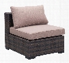 701624 Bocagrande Collection 25" Middle Chair with Block Feet and Synthetic Weave Body in Beige and