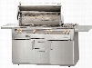 ALXE-56C-NG 56" Natural Gas Standard Grill in Cart Deluxe up to 82500 BTU with Side Burner Rotisserie and Built-In Motor in Stainless