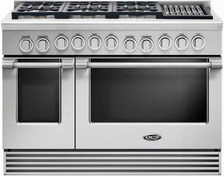 Rgv2486gll 48" Liquid Propane Gas Range With 5.3 Cu. Ft. Primary Oven Capacity 6 Sealed Dual Flow Burners Grill Convection Bake Function And Flat Vent