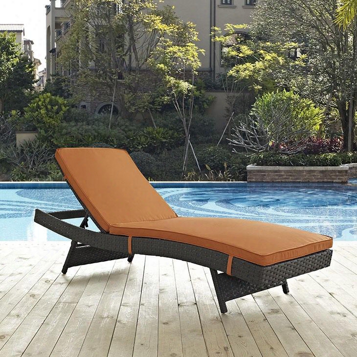 Sojourn Collection Eei-1985-chc-tus 78" Outdoor Patio Sunbrella Chaise With Adjustable Recline Powder Coated Aluminum Frame Water And Uv Resistant In Canvas