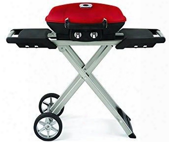 Tq285x-rd-a 45" Travelq 285x Series Portable Liquid Propane Grill With 2 Burners 12 000 Btus Total 285 Sq. In. Cooking Space And Griddle In