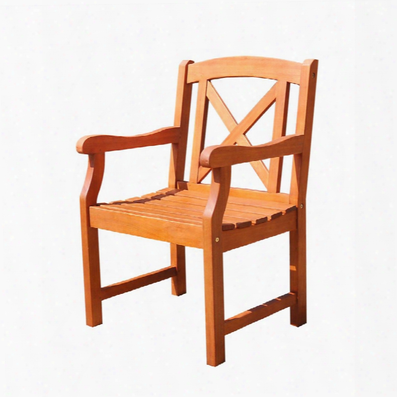 V1643 Malibu Eco-friendly Outdoor Hardwood Garden Arm Chair Natural