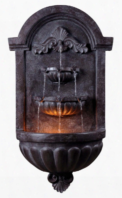 50024plbz San Marco Wall Fountain In Plum Bronze