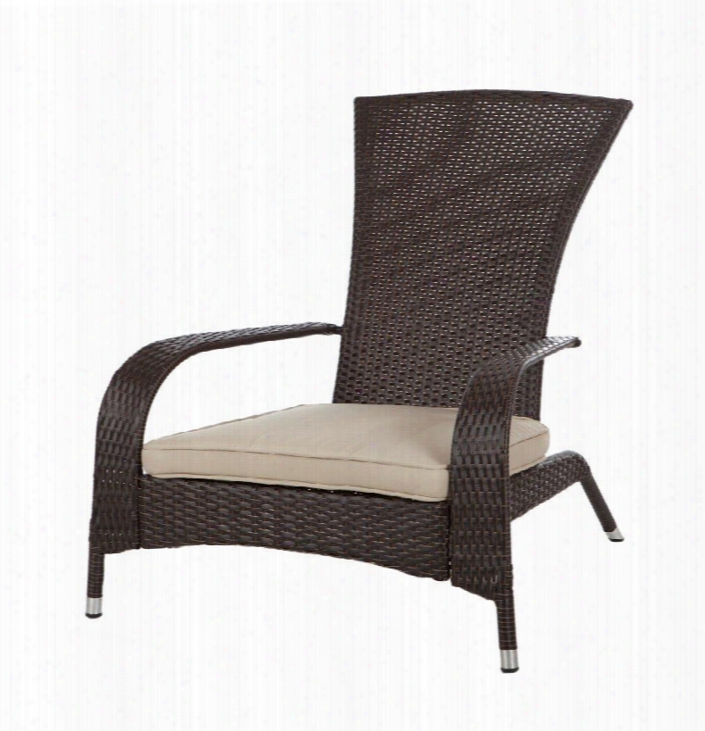 61469 Coconino Wicker Chair In Mocha Finish With Beige Outdoor