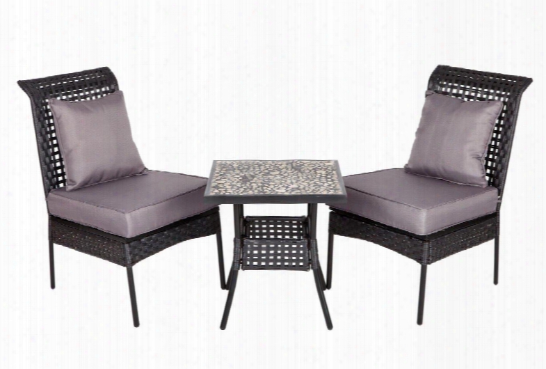 61470 Havasu All Weather Wicker 3pc. Bistro Set Two All Weather Wicker Chairs And A 20" X 20" Table With Pottery
