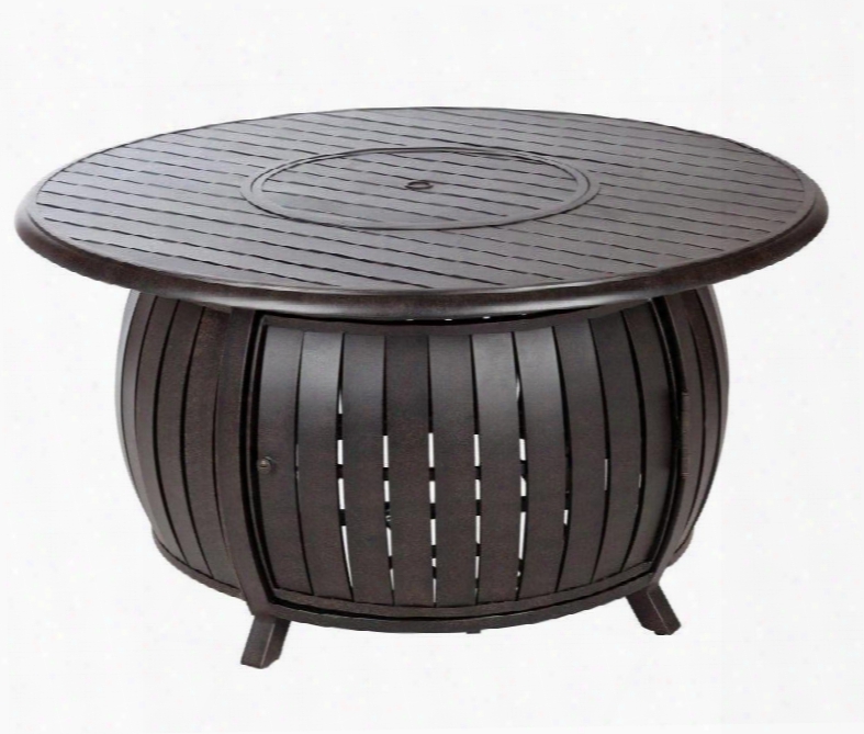 61832 Extruded Aluminum Round Lpg Fire Pit With 47" Diameter Table Top 19.34" Diameter Fire Bowl And Stainless Steel Burner In Antique Bronze