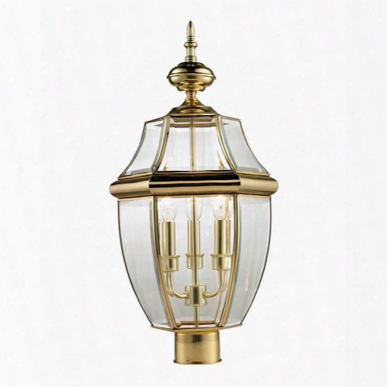 8603ep/85 Ashford 3 Light Exterior Post Lantern In Antique