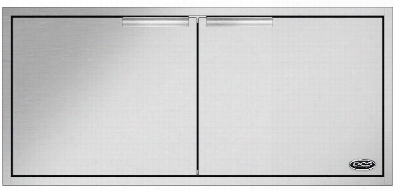 Adn120x48 48" Built-in Access Doors With Condiment Shelf Built Into The Door In Brushed Stainless