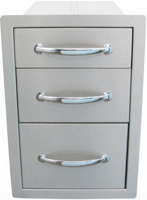 B-td18 14" Flush Mount Vertical Triple Access Drawer In Stainless