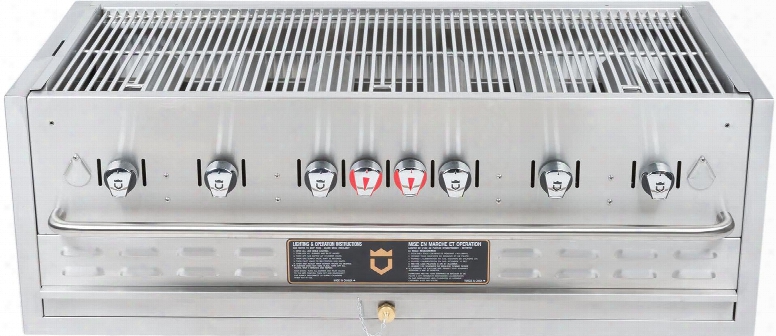 Bi-48-ng 48" Built_in Natural Gas Grill With 6 Stainless Steel Burners 304 Stainless Steel Grids Water Pan And 16 Ga Stainless Steel Radiants In Stainless