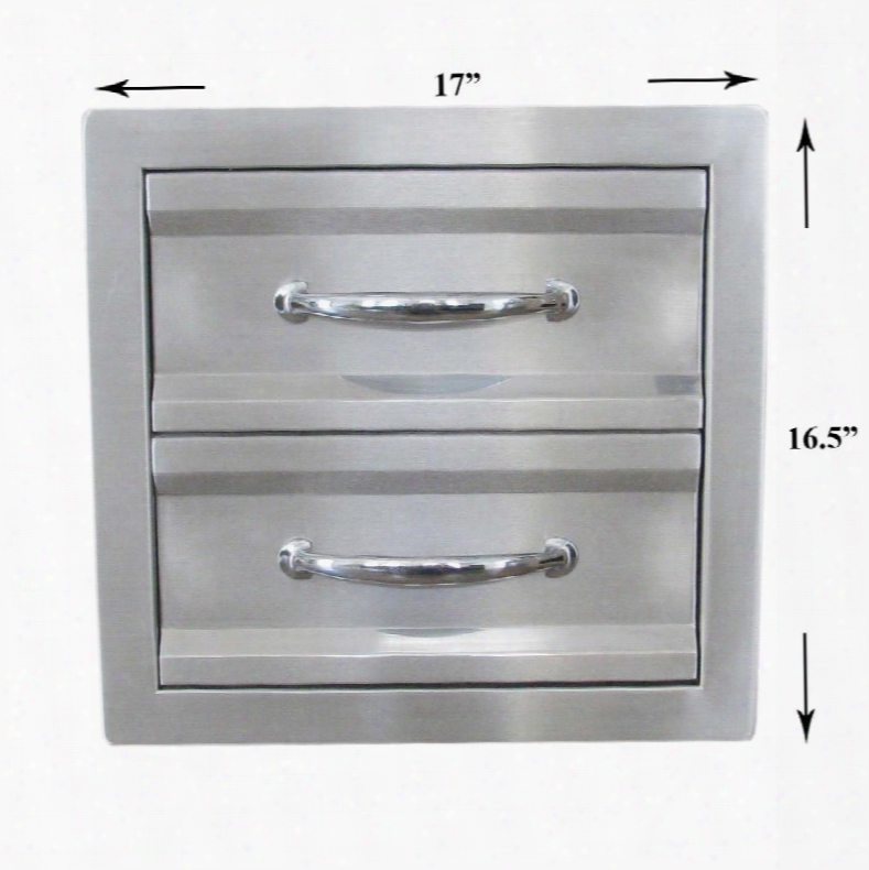 C-dd14 17" Premium Double Access Drawer In Stainless