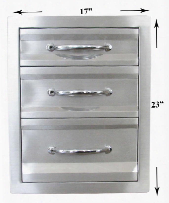 C-td20 17" Premium Triple Access Drawer In Stainless