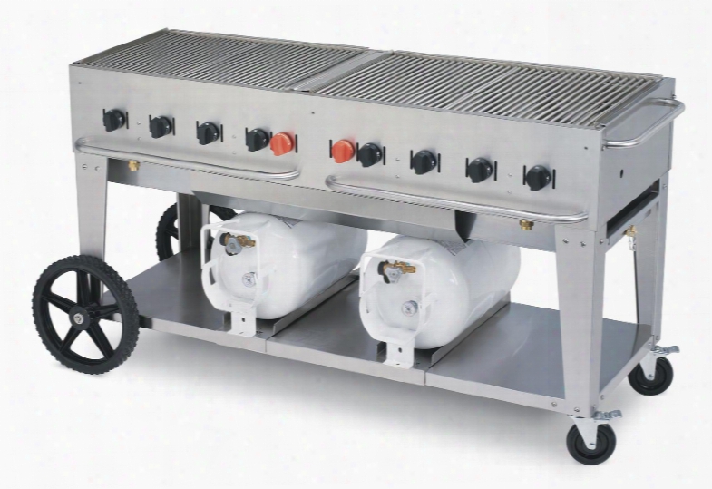 Club Series Cv-ccb-60 69" Wide Grill With 129 000 Btu/h 8 Burners 58&uot; Cooking Surface Two Propane Tanks And Heavy Duty Brackets In Stainless