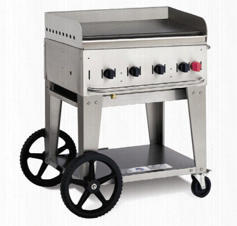 Cv-mg-30-ng 38" Wide Natural Gas Mobile Griddlle With 64 500 Btu/h 4 Bunrers 28" Cooking Surface Pro Griddle Plate With Stainless Steel Splash Guard And