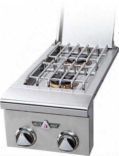 Dhsb2-cl 12" Built-in Side Burner With 2 Sealed Burners 32000 Btu Total Output Stainless Steel Top Cover And 304 Stainless Steel Construction In Stainless