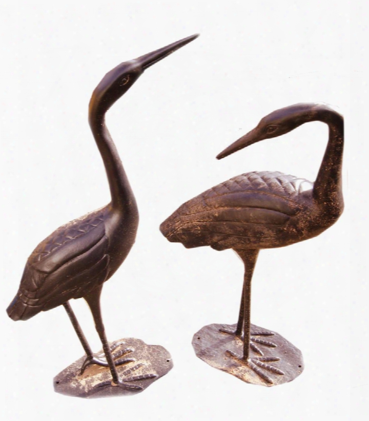 Dm-003-ab Birds Of A Feather Statue Set With Cast Aluminum Construction In Bronze