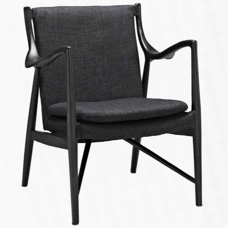 Eei-1440-blk-gry Makeshift Upholstered Lounge Chair In Black Gray
