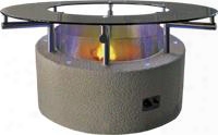 Fpt-2500 69" Round X 32" High Fire Pit With Glass Top Four Piece Log Set Lava Rocks 55 000 Btus Stucco/stainless Steel Base And Piezzo Ignition System: