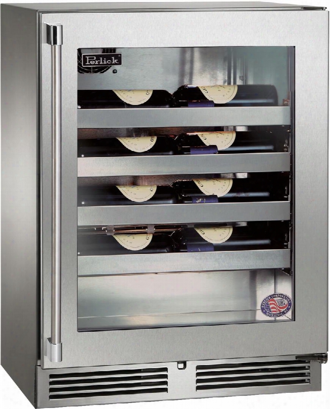 Hh24wo-3-4r 24" Shallow-depth Series Outdoor Wine Reserve With 20 Bottle Capacity 4 Full-extension Wine Shelves And Stainless Steel Interior: Fully