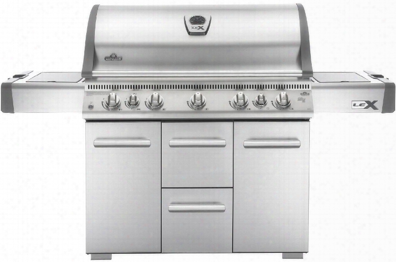 Lex730rsbinss 76" Lex 730 Series Freestanding Natural Gas Grill With 4 Stainless Steel Bottom Burners 1 Ceramic Infrared Bottom Burner 1 Rear Infrared Burner