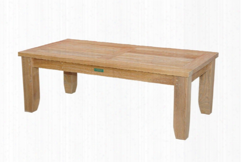 Luxe Collection Ds-506 48" Rectangular Coffee Table With Teak Wood Construction Apron And Tapered Legs In Natural