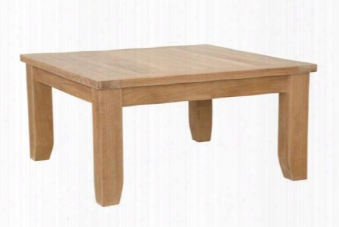 Luxe Collection Ds-507 33" Square Coffee Table With Teak Wood Construction Apron And Tapered Legs In Natural
