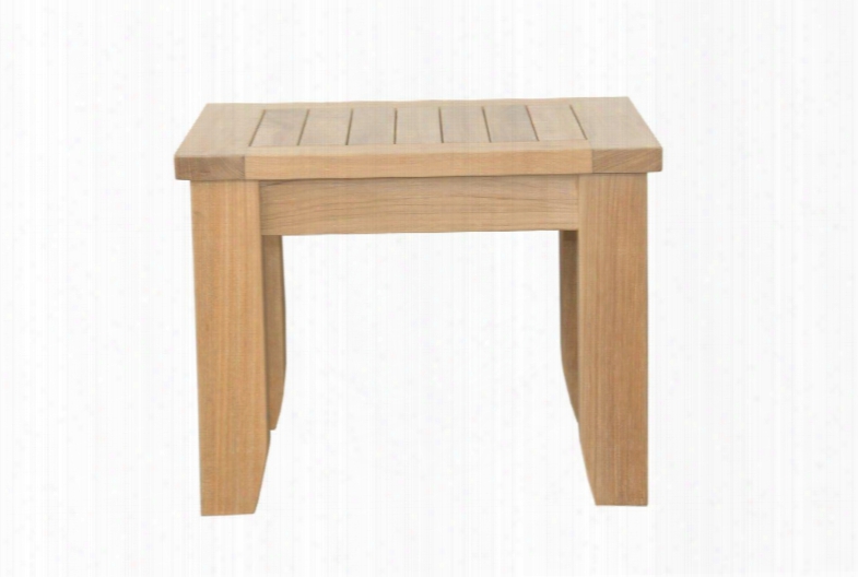 Luxe Collection Ds-508 22" Square Side Table Wjth Teak Wood Construction Apron And Tapered Legs In Natural