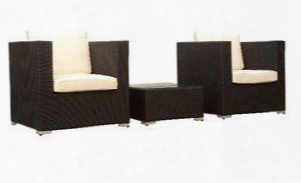 Mc103bl Manhattan Comfort Margate 3-piece Outdoor Sofa Set Bkack And