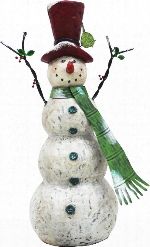 Mcc304 30" Chistmas Tall Snowman With Green