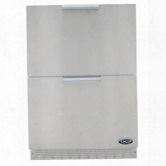 Rf24de4 24" Energy Star Outdoor Double Refrigerator Drawers With 5.6 Cu. Ft. Capacity In Brushed Stainless