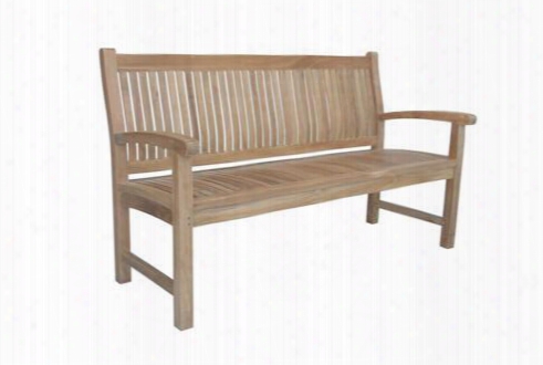 Sahara Collection Bh-003 59" 3-seater Bench With Excellent Back Support Contoured Seat And Wooden Dowel In Natural
