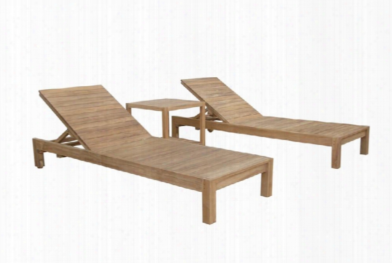 Set-276 3-piece Lounger Set With 2 South Bay Lounger And 22" Glenmore Side