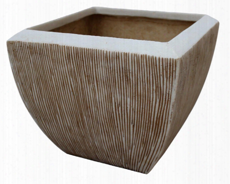 Sgs-2002 Square Flower Pot Ribbe D Finish 3/set; 14" X 14" X 12"; 17" X 17" X 16"; 21" X 21" X