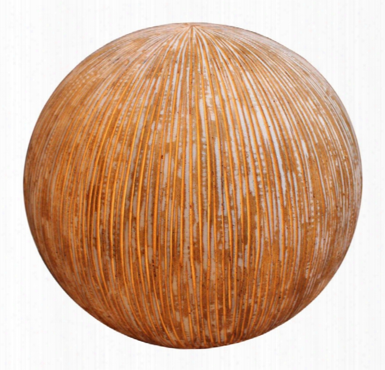 Sgs-3003 Sandstone Ribbed Finish Ball With Light For Outdoor Use 17" X