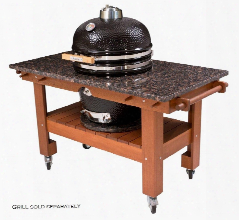 Sgtt19o-sgtg19rm Lg Red Midnight Granite Top Table With Pre-mounted Casters And Towel/handle Bars For 19" Saffire Grills: