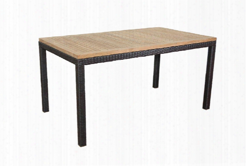 Tb-016r 1 Bellagio Rectangular Table W/ Teak Wood Table