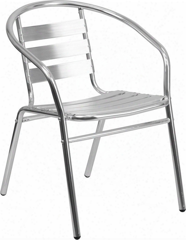 Tlh-017b-gg Slat Back Indoor-outdoor Restaurant Chair With Plastic Floor Glides In