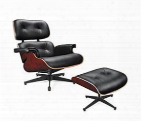 Vgbnec-015 Divani Casa Moser - Modern Black Leather Lounge Chair W/
