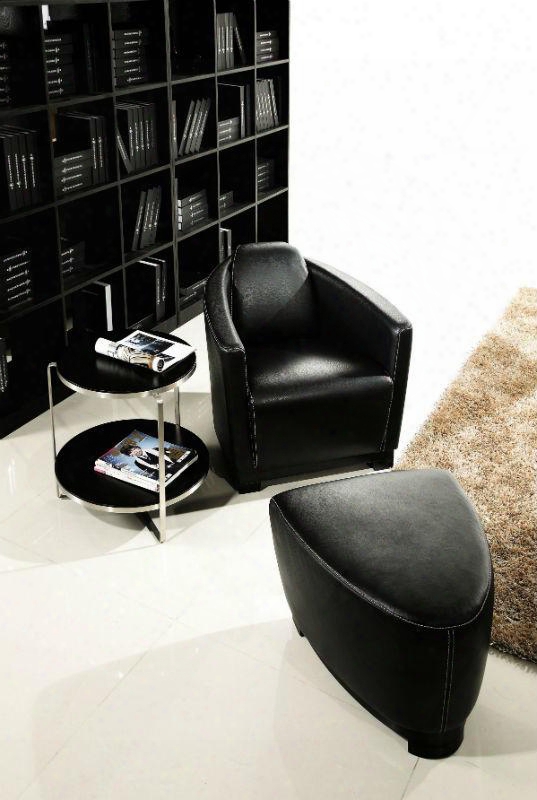 Vgcahotel-blk Divani Casa Hotel - Black Italian Leather Lounge Chair &