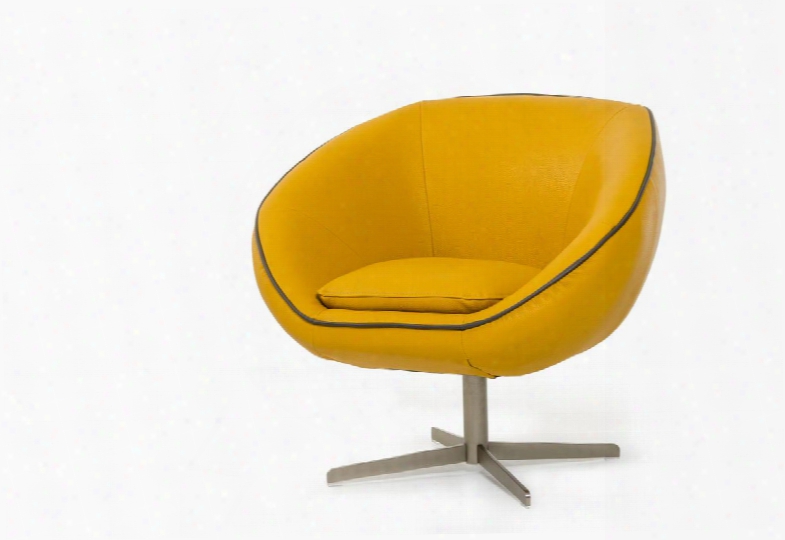 Vgkka-768-yel Divani Casa Willow Modern Yellow Eco-leather Lounge