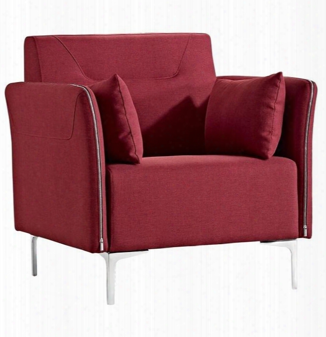 Vgmb1365-ch-red Divani Casa Davenport Modern Red Fabric Lounge