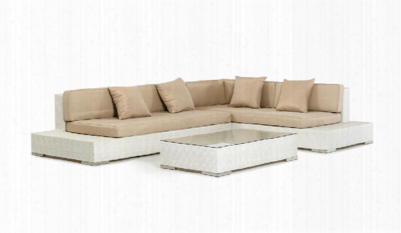 Vgsn-760389 Renava Panama Modern White Outdoor Sectional Sofa