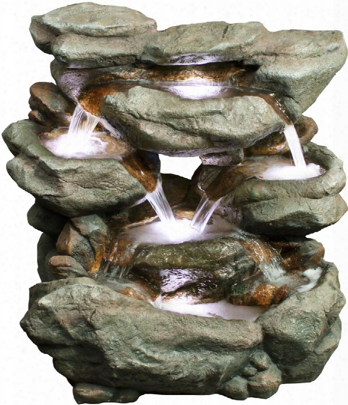 Win734 Rainforest Waterfall Fountain W/ Led