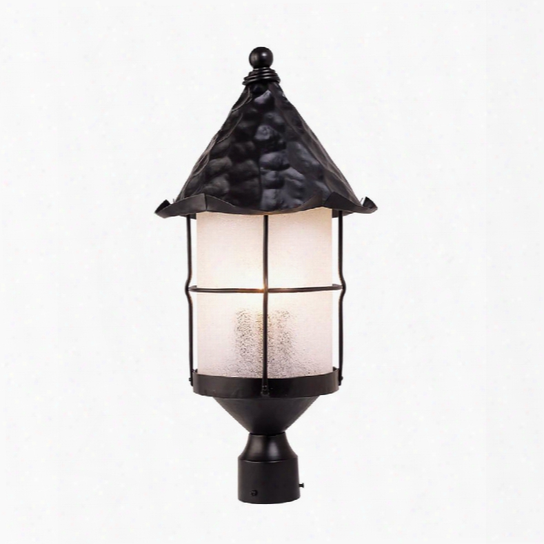 389-bk Rustica 3-light Outdoor Post Light In Matte Black With Scavo