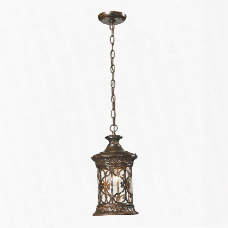 45083/1 Orlean Collection 1 Light Outdoor Pendant In Hazelnut