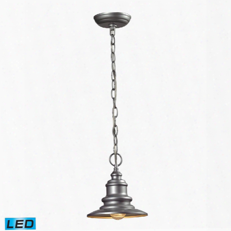 47021/1-led Marina 1 Light Outdoor Pendant In Matte Silver -