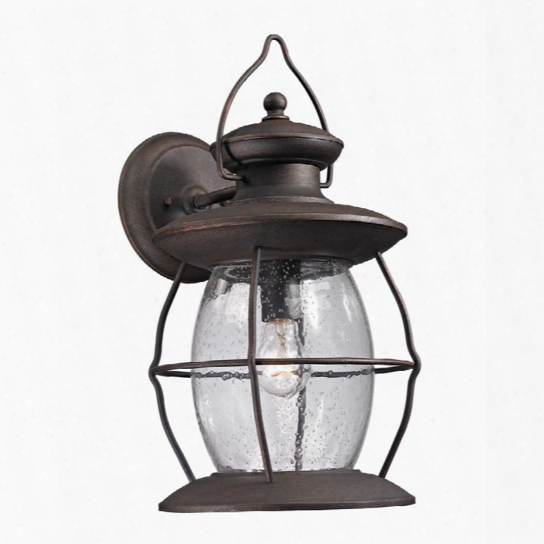 47044/1 Village Lantern Collection 1 Light Outdoor Sconce In Weathered