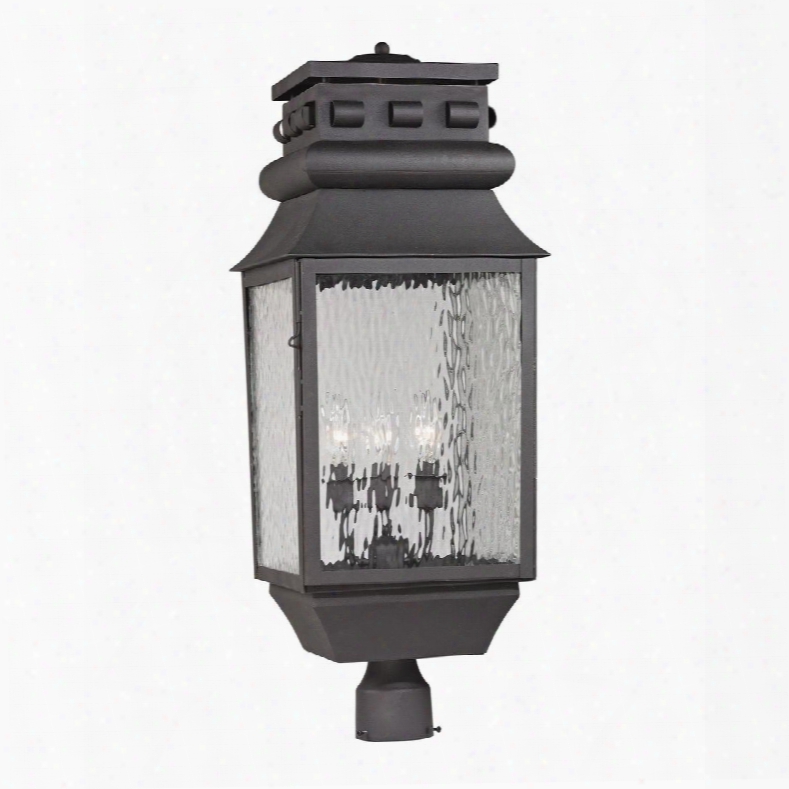 47062/3 Forged Lancaster Collection 3 Light Outdoor Post Light In