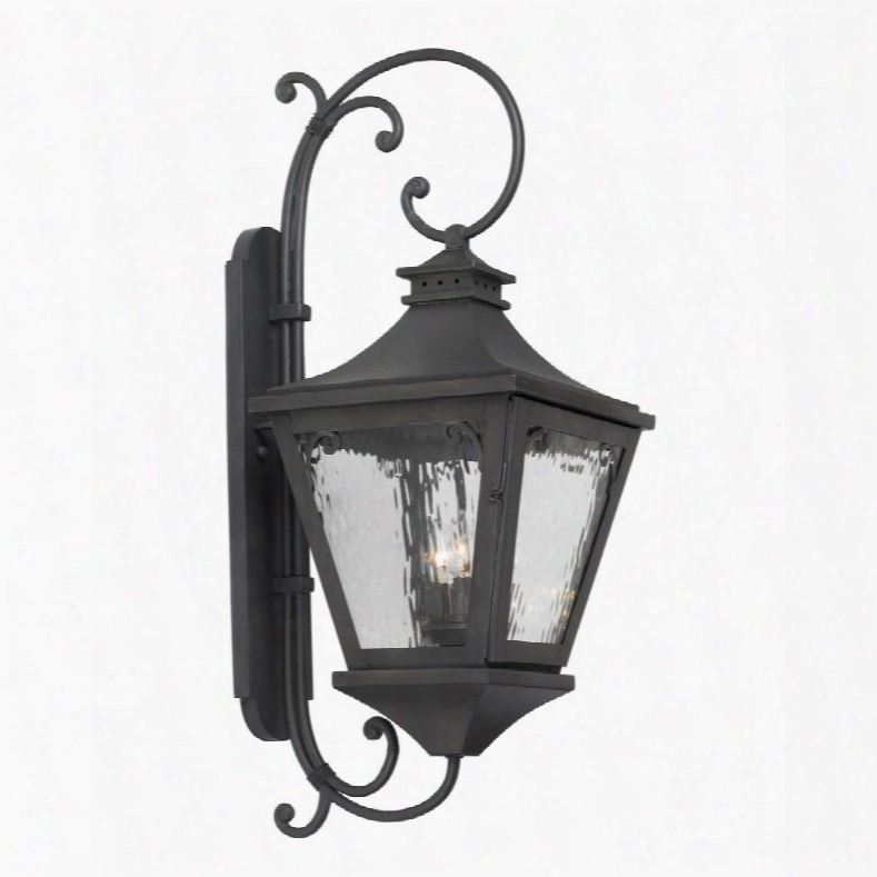 6712-c Outdoor Wall Lantern Manor Collection In Solid Brass In A Charcoal
